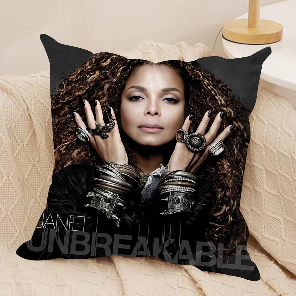 JJanet JJackson Cushion Cover Soft Plush Fabric DoubleSided Printed Cushion Covers for All Seasons Home Decor