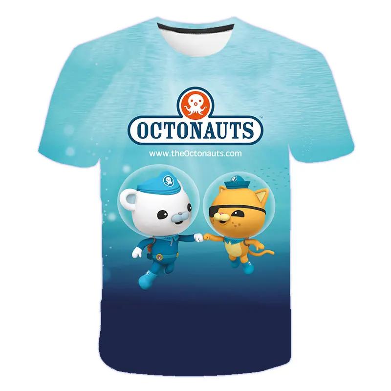 Kidss Fashion 3D The Octonauts Printed Short-Sleeved Tops For Boys Girls Summer Short-Sleeved High-Quality Children's Clothes