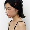 geegee flower lace hair bandana - black