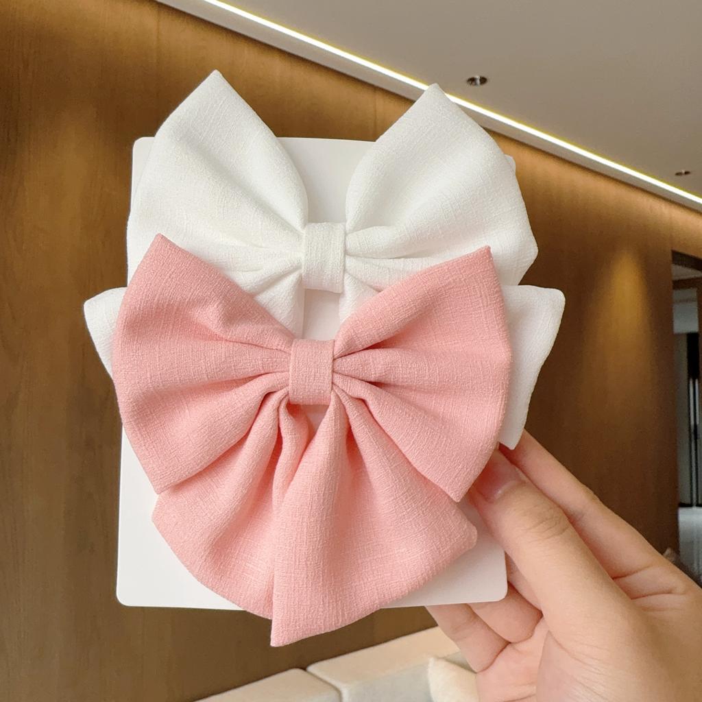 2PCS/Lot Solid Color Grosgrain Ribbon Hair Bows Boutique Hair Clip For Girls Hairgrips New Headwear Kids Hair Accessories Gift