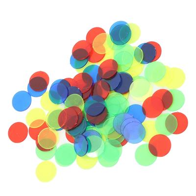 100Pcs Game Token Disc Translucent 15mm Diameter Round 4 Colors Board Game Counting Disk Chip