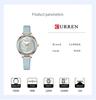 CURREN 9080 Damen Ultraflache Perlmutt Zifferblatt Wasserdichte Uhr mit Lederarmband
