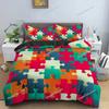 Colorful Puzzle Duvet Cover King Queen 3D Geometric Figure Quilt Cover Boys Girls High Quality Simple Polyester Bedding Set