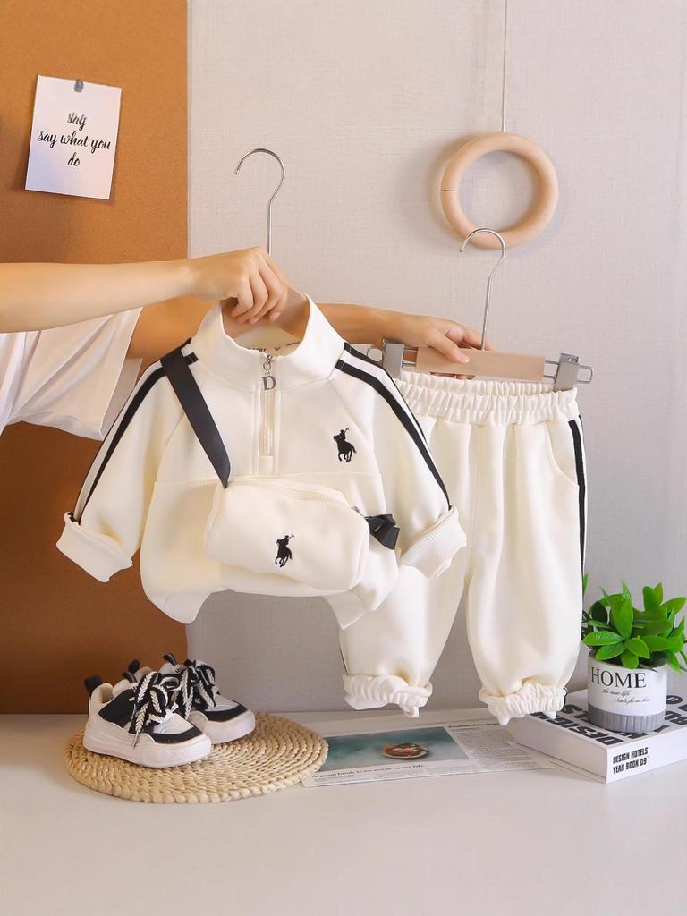 2025 Spring Unisex Kids' Trendy Hoodie & Sweatshirt Set - Cool Korean Casual Sports Style