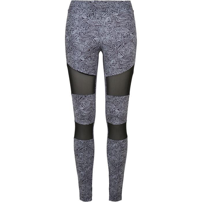 Legging femme - Urban Classics - Tech Mesh AOP - Imprimé fantaisie - Inserts en maille - Confort extensible