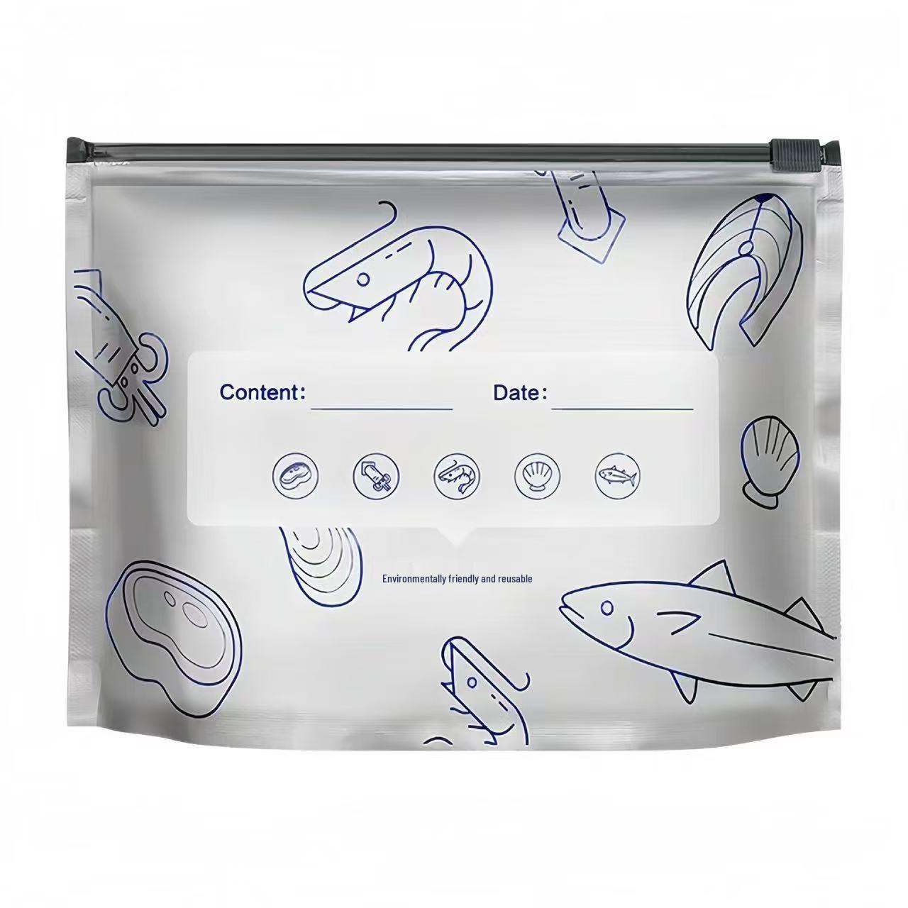 Thickened Food-Grade Aluminum Foil Zipper Freezer Bags for Fresh Storage Small 10 pcs bundle