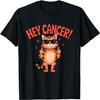 Funny Hey Cancer Cat Middle Fingers T-Shirt