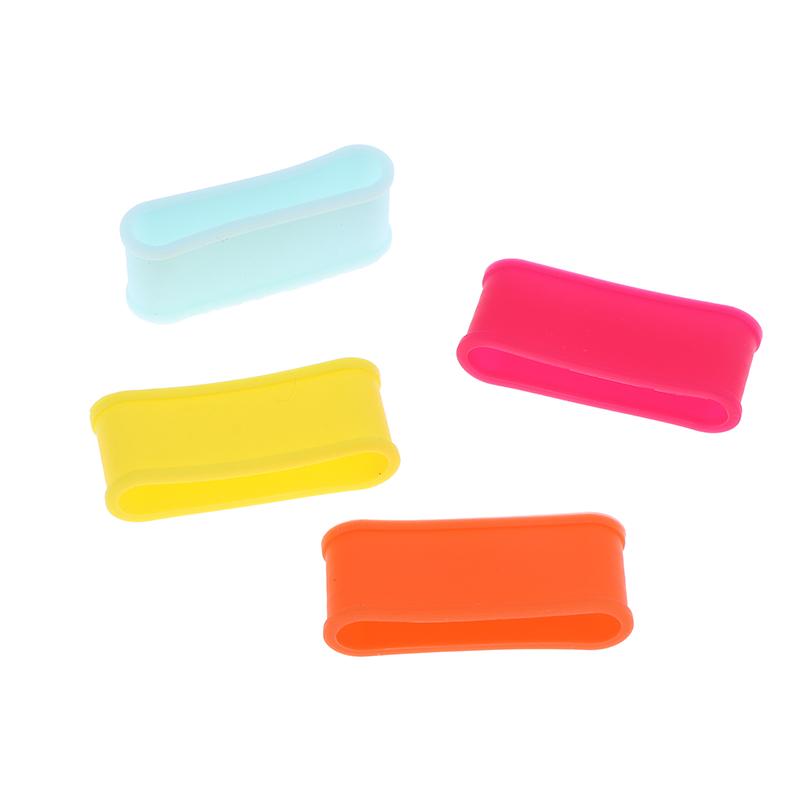 4Pcs Silicone Tennis Racket Grip Ring Handle Closure Rubber Sweat-Absorbing Band Elastic Fixed Stretchable Tennis Accessories