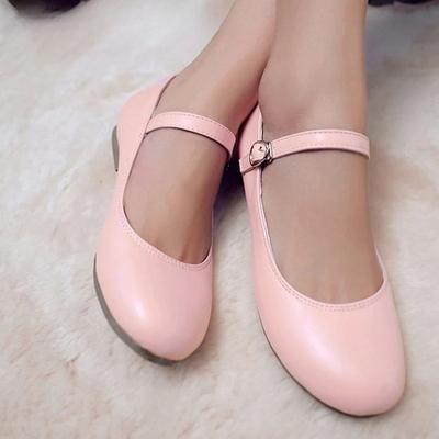 2025 Mote Dame Spennestropp Mary Jane Ballerina Sko Fritid Rund Tå Søte Ballerina Ankelstropp Større Størrelse 31 32 33 42