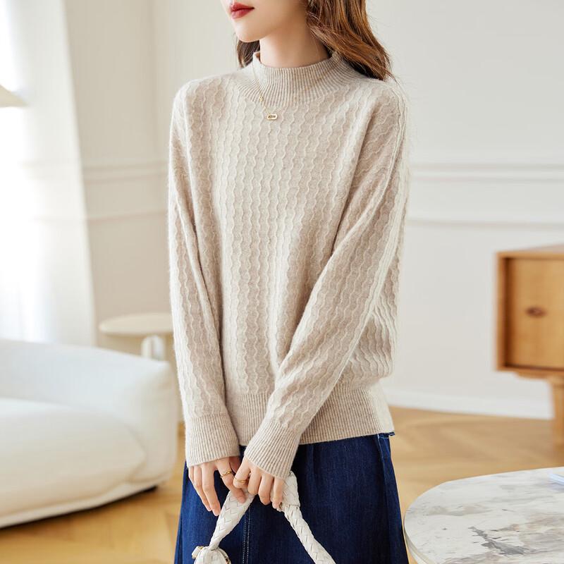 

Srcr Women s 100% Wool Reversible Mock Neck Sweater M