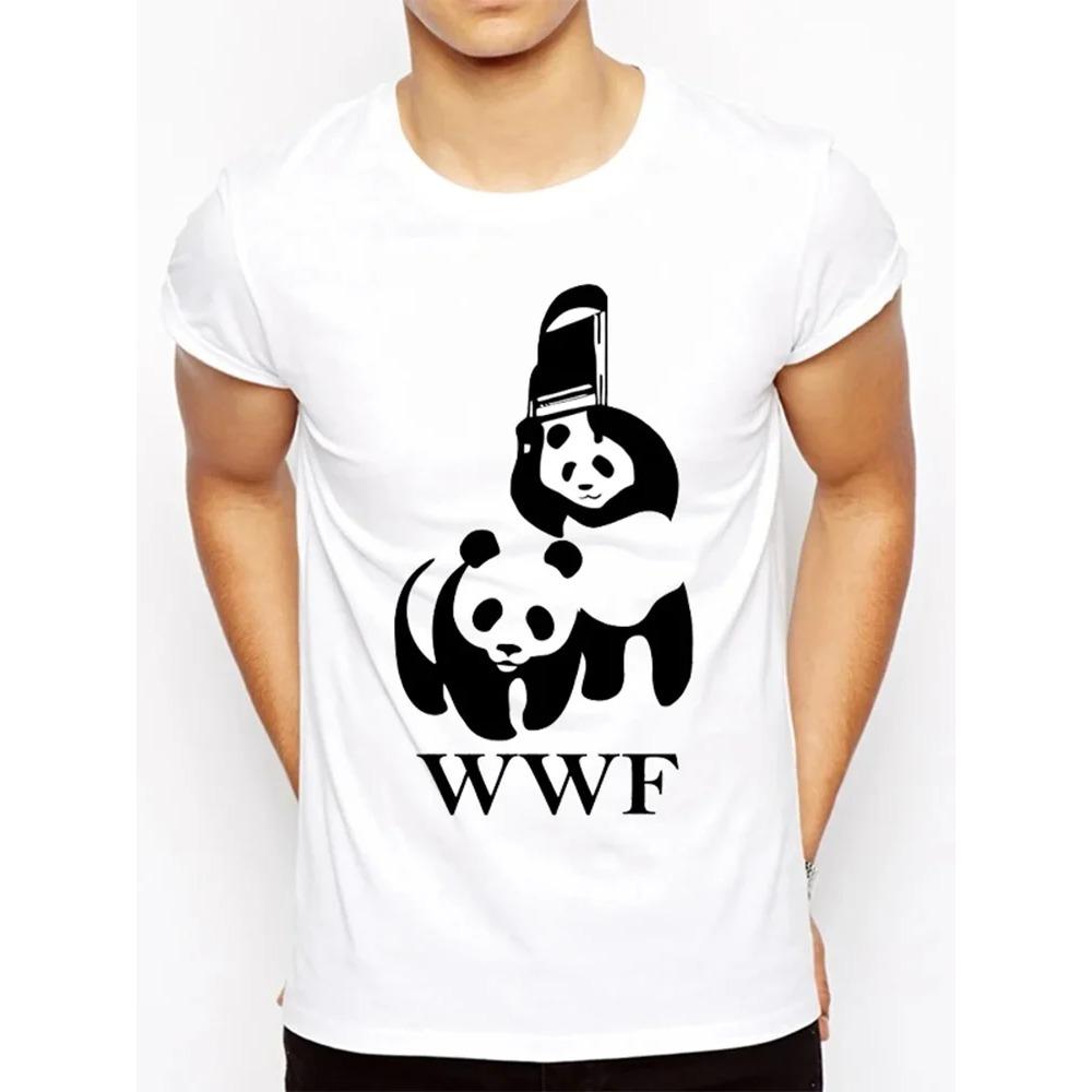 Cooles T-Shirt Herren T-Shirt Sommer Mode Lustiges T-Shirt Wrestling Panda Comedy Kurzarm Mode Streetwear
