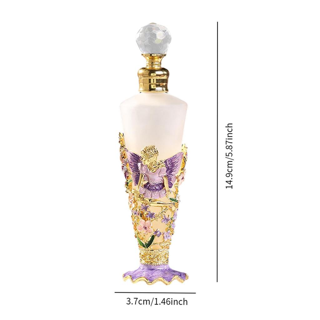 Vintage Glass Perfume Bottles Angel Flower Decor Retro Essential Oil Bottle Decorative for Women Valentines Day Gifts Souvenir