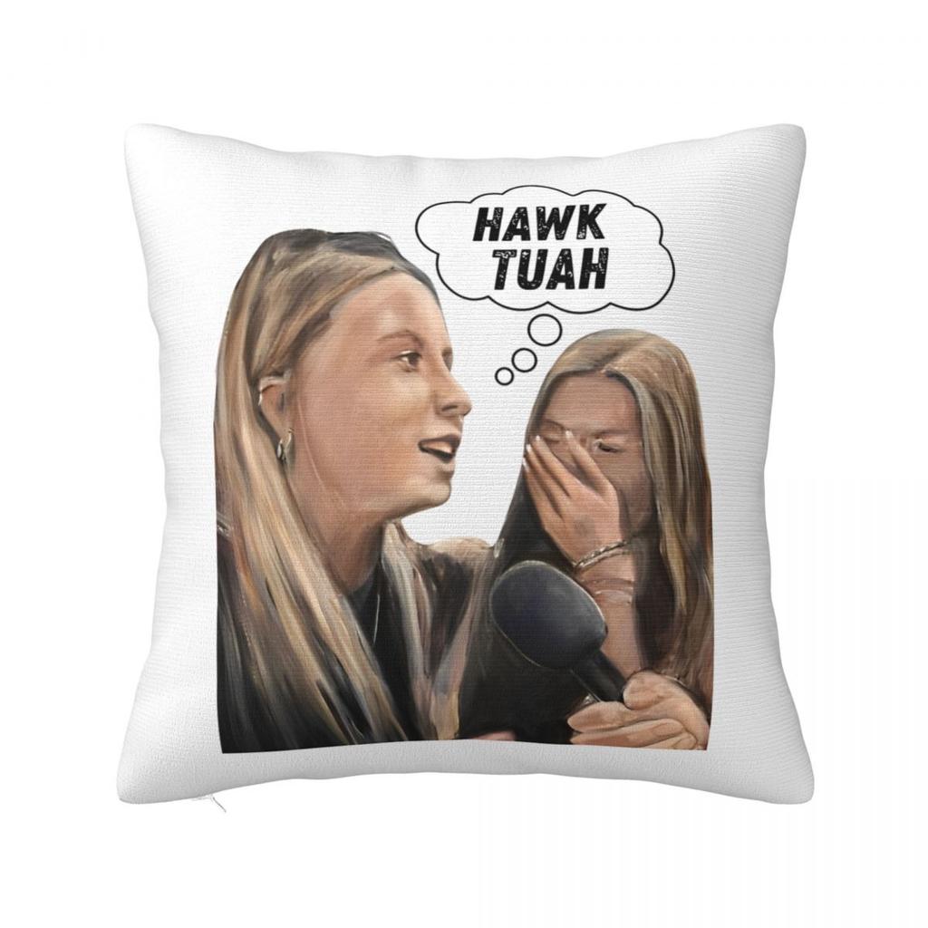 Hawk Tuah 24 Square Pillow Covers Polyester Room Cushion Case Cool Throw Pillow Case 4545