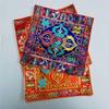 Cuscino/Tappetino per Campana Ricamato Rosso/Giallo/Blu con Strumenti Rituali Vajra Otto Oggetti Auspiciosi Tessuto Tibetano Forniture Buddiste