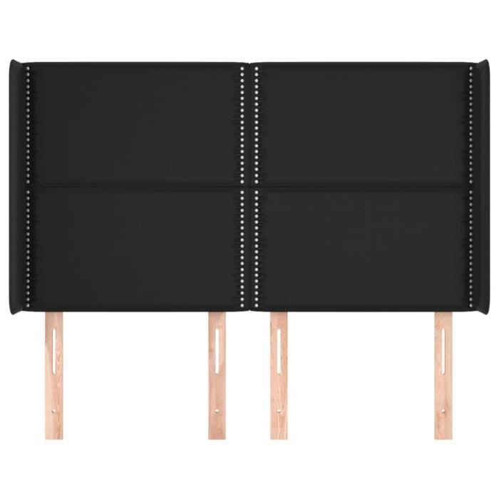 VidaXL Headboard with Ears Black 147x16x118-128 Cm Faux Leather3119530