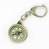 Retro Keychain Compass with Chain (6-Pack)