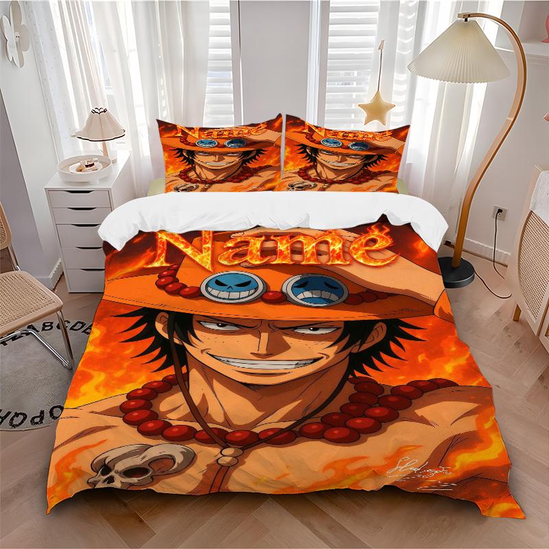 Individuelle O-One Piece Bettwäsche 3-teiliges Set HD-Druck Bettbezug Kissenbezüge für Teenager Erwachsene Schlafzimmerdekoration Weihnachtsgeschenk
