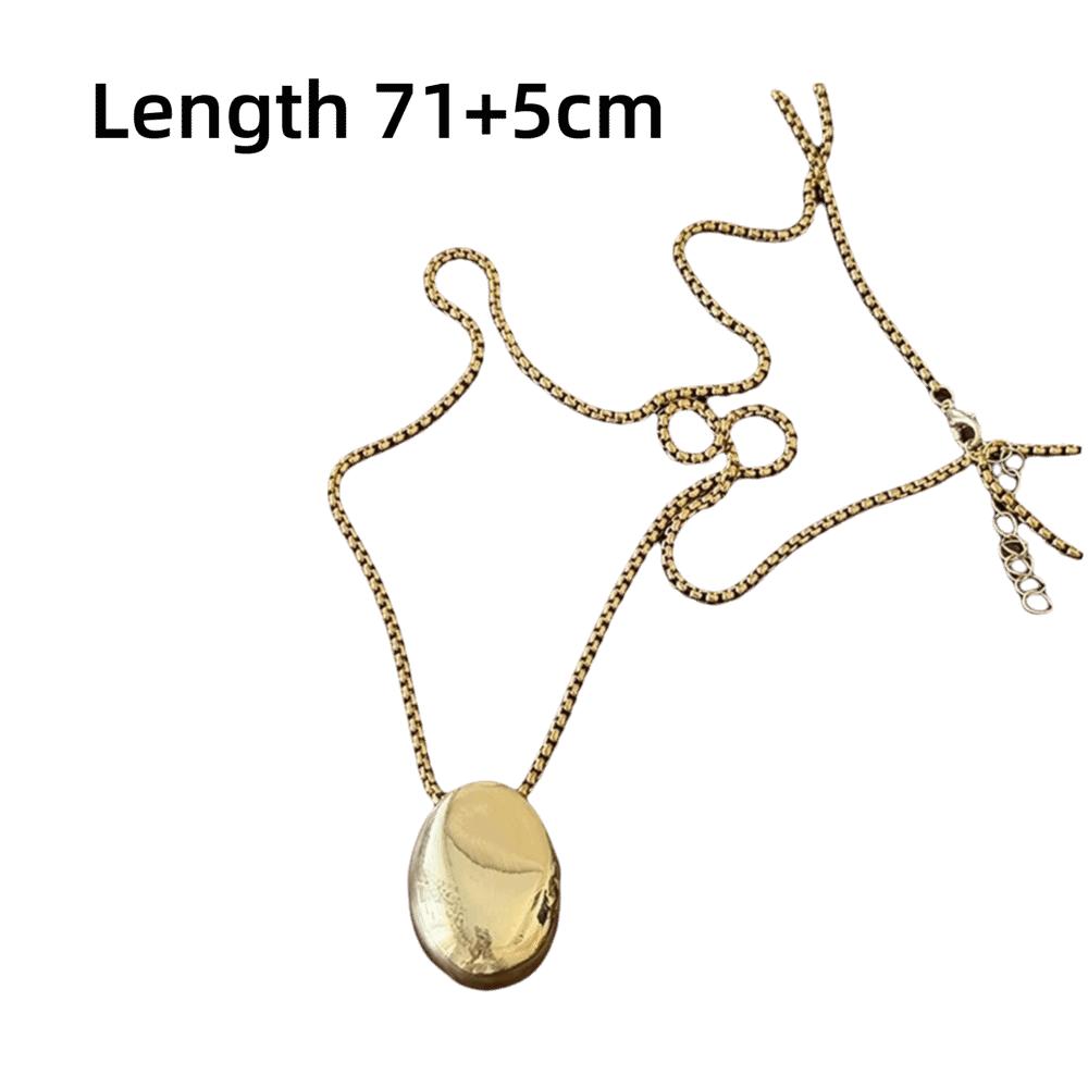 Geometric Pendant Necklace Metal Long Sweater Chain Women Choker Necklace  Sweater Accessories