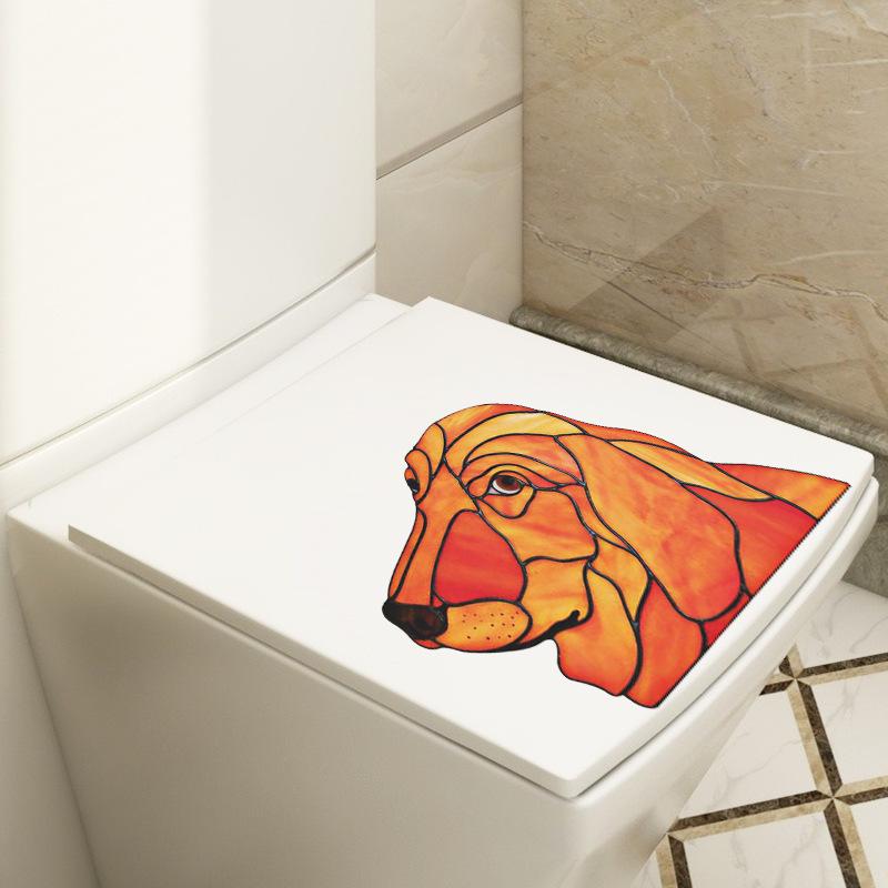 New Cartoon Simulation Cute Pet Dog Wall Stickers Window Glass Refrigerator Closet Toilet Self-Adhesive Paper