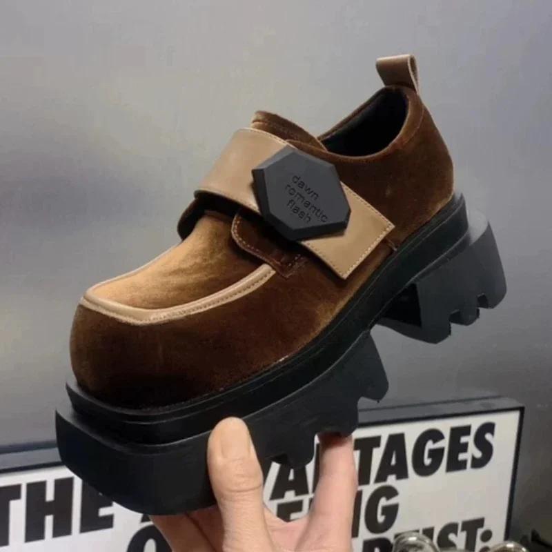 Fashion Female Shoes On Sale 2024 High Quality Square Toe Women's Pumps Autumn British Style Solid Dress Platform Block Heel Shoes