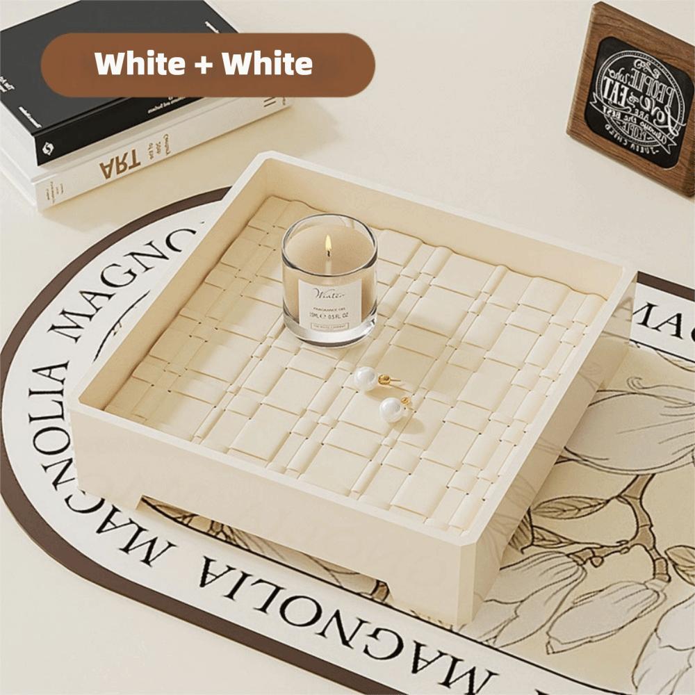 Ancient Leather Storage Tray Box with Mat Entrance Key Tray Aromatherapy Tray Light Luxury Keys Holder Trays