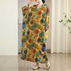 New Color Travel V-neck Retro Long Skirt Cotton Linen Dress