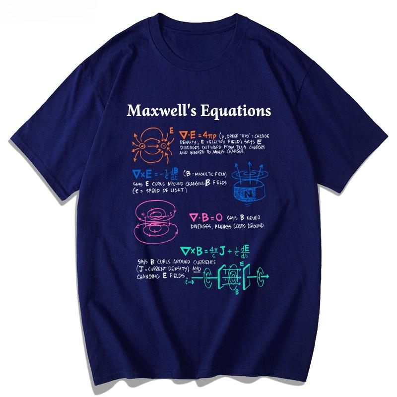 

Maxwell Equation Formula Physics Cotton Short Sleeves Men s Women s Summer T-Shirt Scientific Research Unisex Breathable Top 4XL