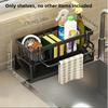 Stainless Steel Sink Organizer: Drain Rack for Sponge, Brush & Soap. Space-Saving & Easy To Clean.