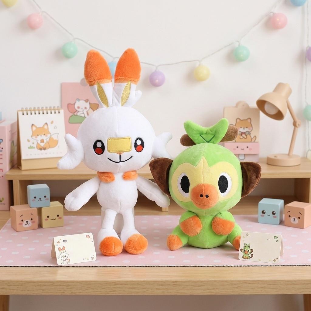 8Th Generation Plush Toys Grookey Scorbunny Sobble Stuffed Doll Cartoon Toys Hobbies Collection Home Decor Toys Gifts