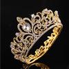 Full Round Crystal Rhinestone Wedding Tiaras Bridal Hair Accessories Kids Crown for Cake Topper Festival Party Prom Gift