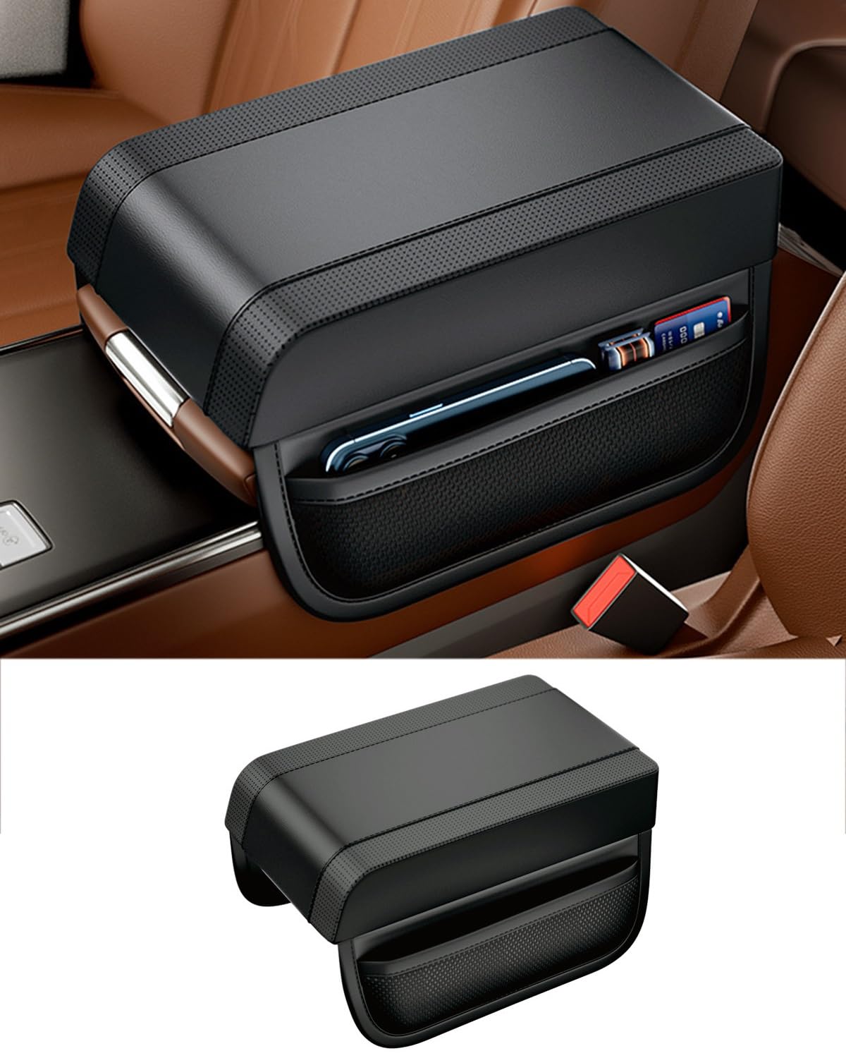 Compatible with Volkswagen The Beetle Multifunctional Armrest Cover Car Armrest One size чёрный