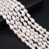 1String, White Baroque Pearl 7×12-8×13mm, Fashion Women Natural Freshwater Pearl Beads for Jewelry Making DIY Crafts, Luxury Bulk Gifts 36cm