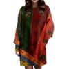 Women's Fashionable Ethnic Style Printed Round Neck Loose Fitting Long Sleeved Dress