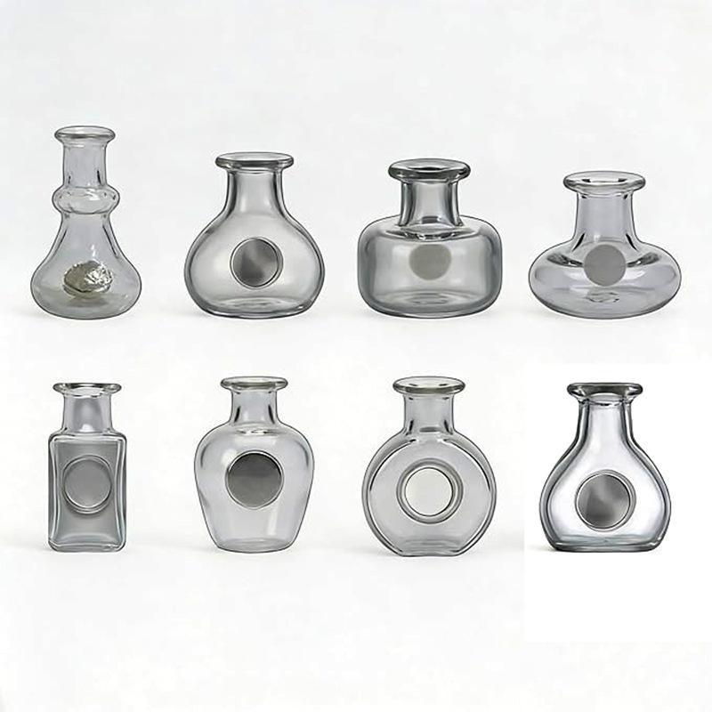 Mini Glass Vase Fridge Magnet Set Strong Magnetic Adhesion Secure Grip For Kitchen Decor Holding Tiny Plants Flowers