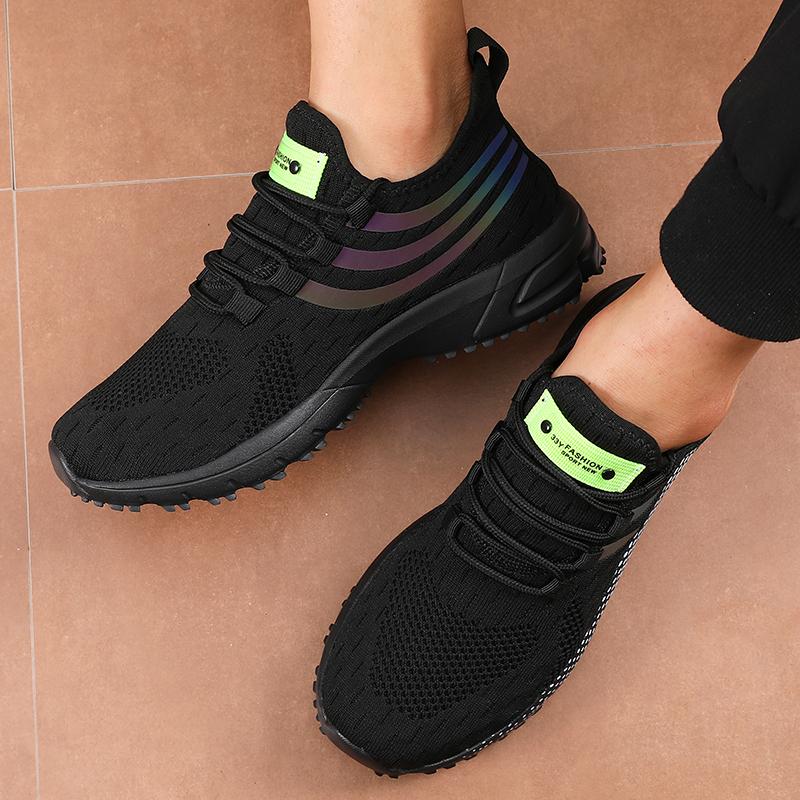 Men's Running Shoes Woven Mesh Breathable Shoes Summer New Sports Leisure Shoes Lightweight Comfortable Non Slip Travel Shoes