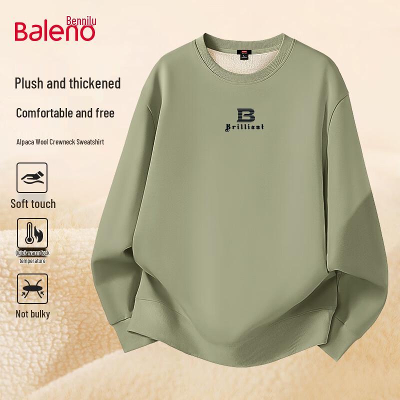 Baleno Men s Lambswool-Lined Winter Pullover Sweatshirt 3XL