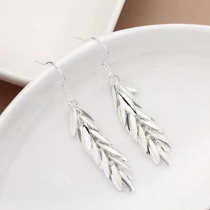 Elegant Silver Wheat Tassel Earrings - Unique, Simple, Light Luxury Ear Hooks for Women