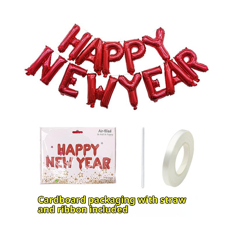 2026 Happy Year Aluminum Foil Balloon Set Year Party 2026 Happy Year Party Year Atmosphere Props