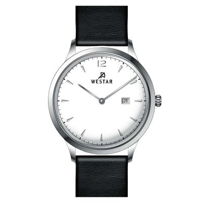 Profile Leather Strap White Dial Quartz 50217STN101 Mens Watch