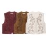 Spring 2025 Women's European & American Style Embroidered Suede Vest