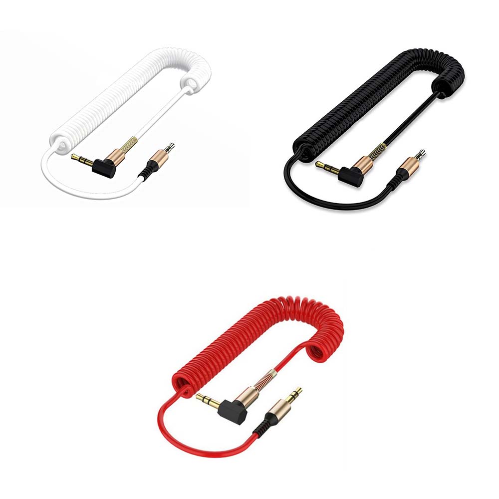Plug Male To Male Elbow Spring Cable Gold-plated Plug Audio Wire Audio Cable Aux Cable Car Aux Cord