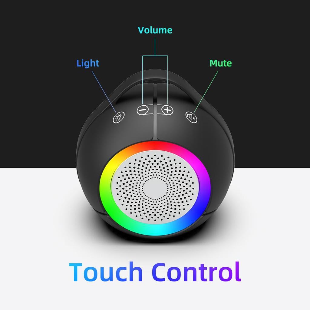 LLR096 Ball Shape USB Mini Desktop Speaker 5W Wired Subwoofer with RGB Light for PC Laptop