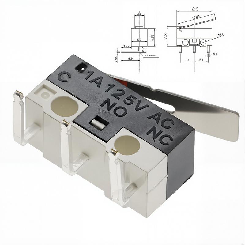 20PCS Mini Micro Limit Switch C NO NC 3 Pins PCB Terminals SPDT 1A 125V Roller Arc Lever Snap Action Push Micro Mouse Switches