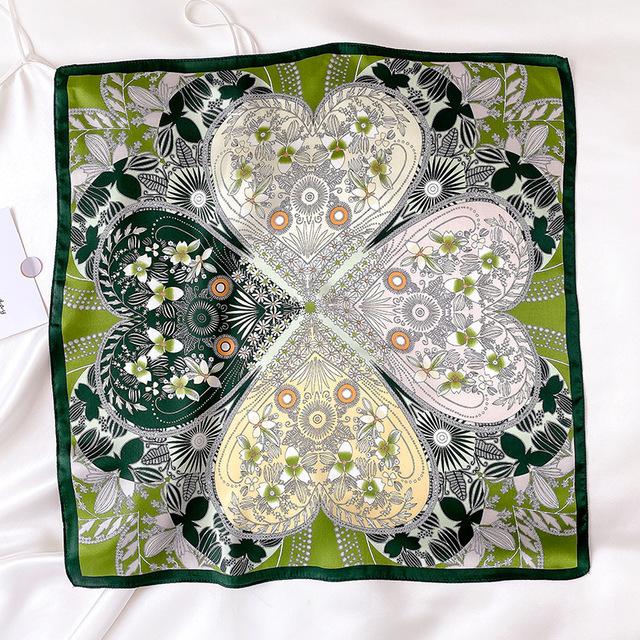 2026 Novo Lenço 100% Seda Pura Feminino Pescoço Cabelo Foulard Bandana Quadrado Pequeno Headband Hijab Estampado Poncho Lenços Pashmina