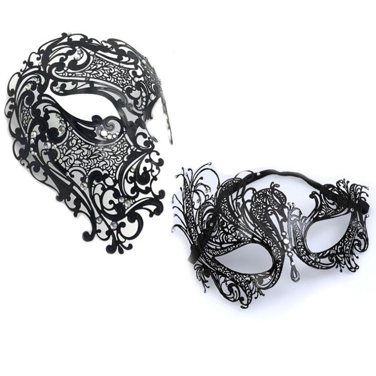 Metallische Halbmaske mit glitzernden Verzierungen für Hochzeiten, Halloween und Veranstaltungen
