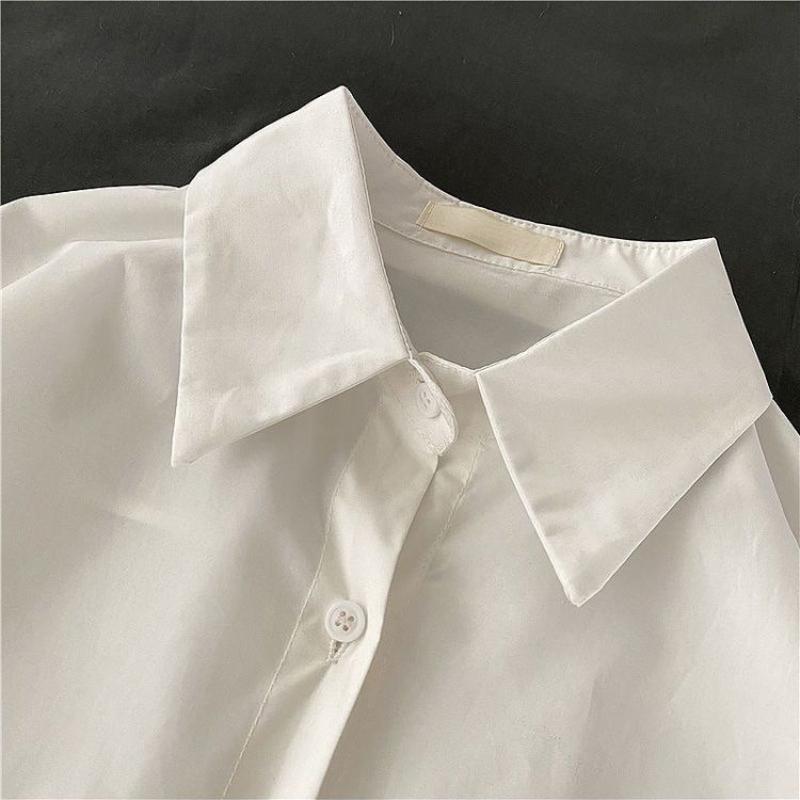 Femmes Vintage chemise mince décontracté à manches longues chemisier Cardigan manteau femme bouton tout-match chemise ample solide hauts