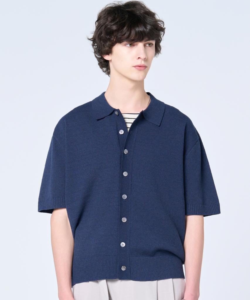 Hyoji Ss Washable Boucle Crop [Collar] Short Sleeve Knit Cardigan ( 6 Colors )