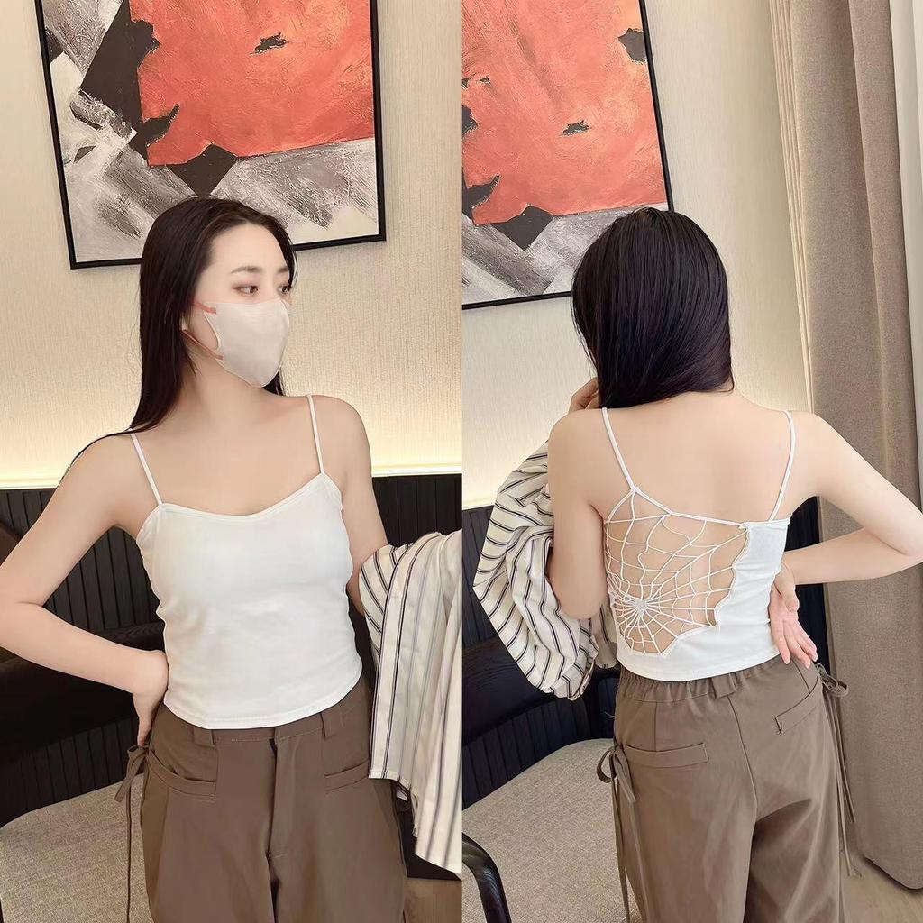 Spicy Girl Pure Cotton Back Support Camisole with Built-in Cups and Chest Pad