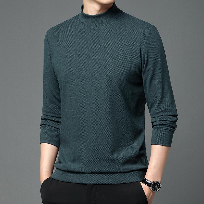 

Мужской свитер Мужской осенний свитер с высоким воротником Базовая рубашка Молодежный повседневный Немецкий бархат С длинным рукавом Футболка Вязаный свитер XXXXL зелёный