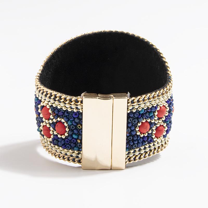 New Nepalese Shell Rice Bead Magnetic Buckle Handmade Ethnic Style Wide Waist Chain Bohemian Vacation Style Women's Bracelet